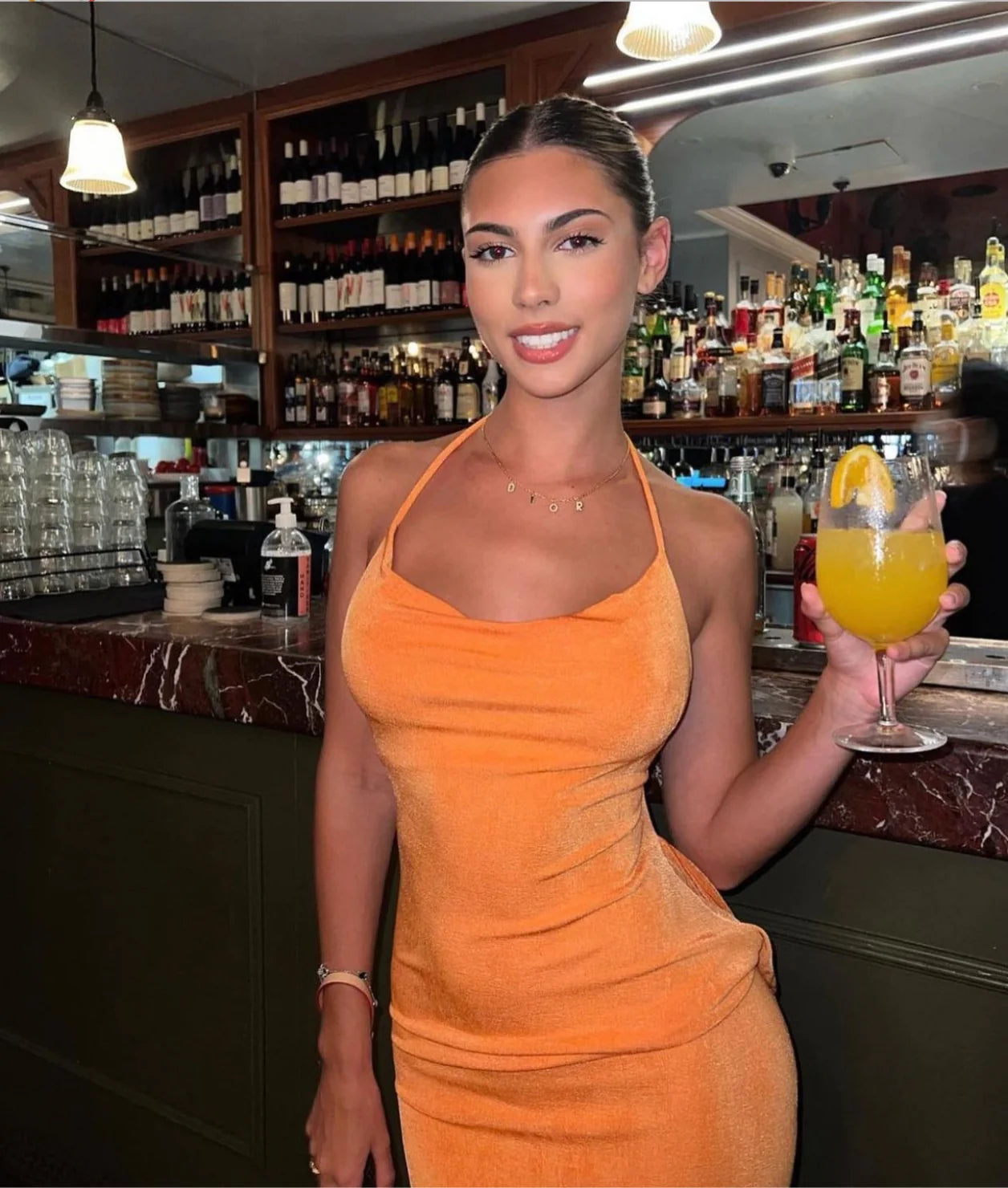 Melani the label - orange Cristina gown